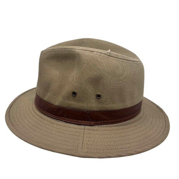 Dorfman Hat Co. Men's Twill Outback Hat beige UPF 50 size Large - Picture 2 of 10